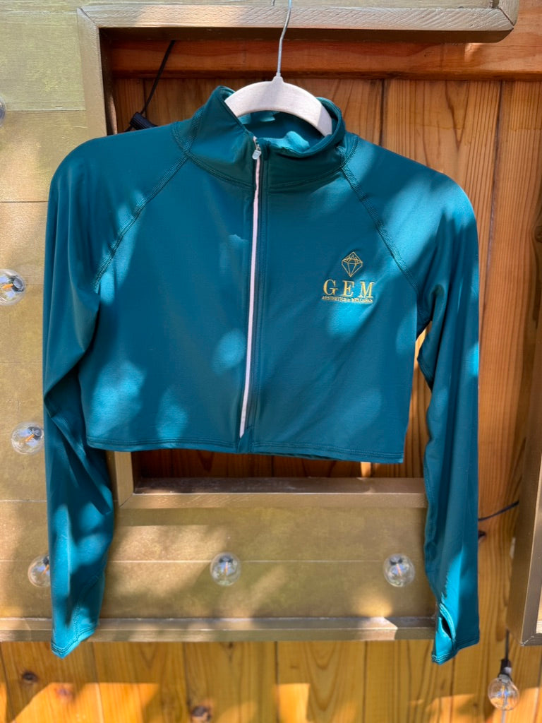 BloqUV Full Zip Crop w/ Gem logo